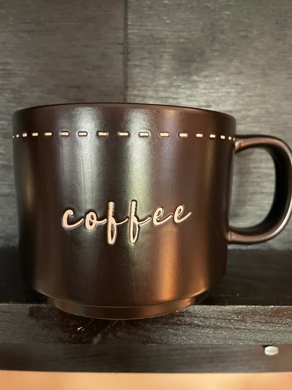 Market Finds Brand Matte Black 'coffee' Ceramic Mug